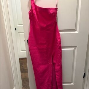 Likely Vibrant Pink Dress One Shoulder Size 6 Lined